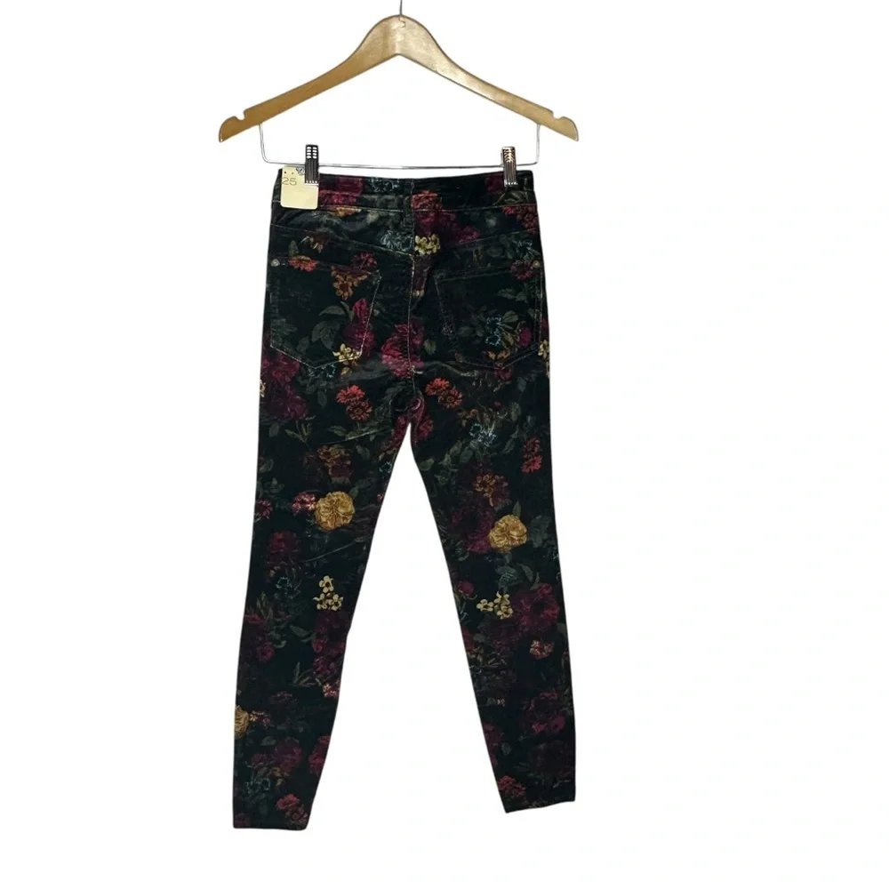 NWT Anthropologie Pilcro Velvet Floral Stretch Jeans 25 - Picture 7 of 16